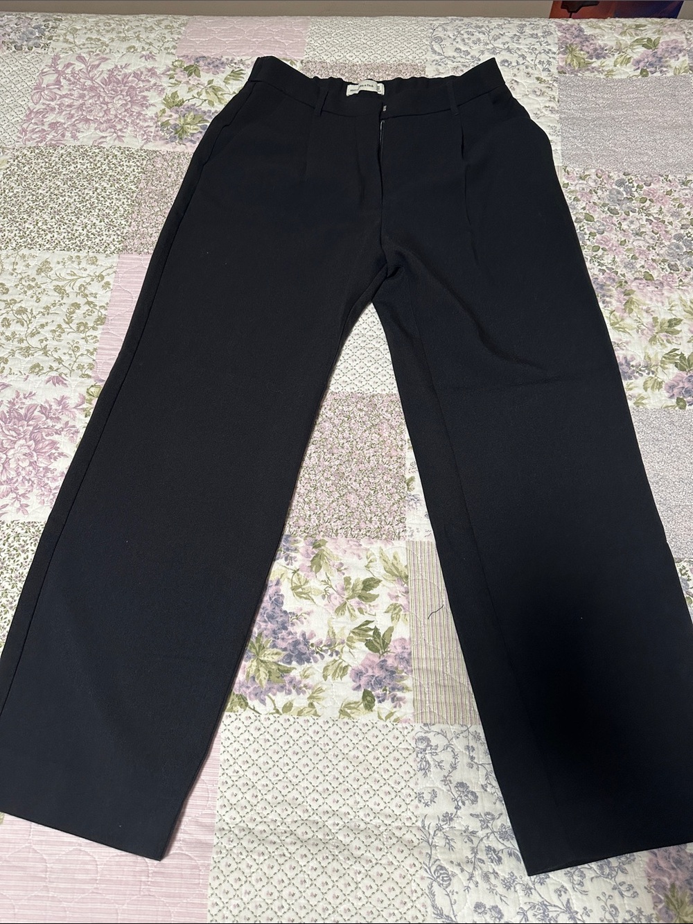 Abercrombie & Fitch Men's Black Straight-Leg Dress Pants